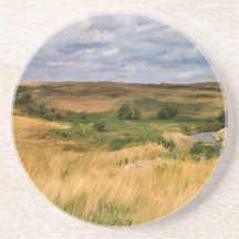 Grasartiger Hügel-Grasland-Getränk-Untersetzer