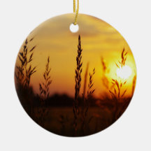Gräser im Sonnenuntergang Weihnachtsbaum Ornament