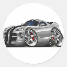 Grau der Viper-GTS/Schwarzes Runde Sticker