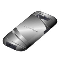 Grau-Ton-Edelstahl Metalli Blick-Monogramm Samsung Galaxy SIII Hüllen