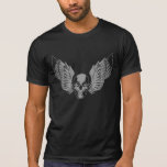 Grau Winged Schädel-T-Shirt
