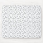 Graue Blumen auf Weiß mousepads