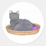 Graue Katze 2 Runder Sticker