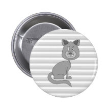 Graue Katze Button