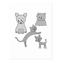 Graue Katzen Postkarten