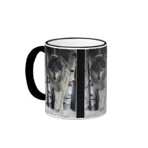 GRAUE SATZ-WOLF Tier-Geschenk-Becher Tassen