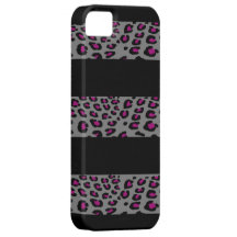Graue und rosa Leopard-Streifen Schutzhülle Fürs iPhone 5