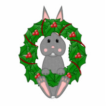 Grauer Häschen-und WeihnachtsKranz Ausschnitte