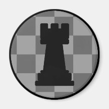 Grauer Schachbrett Turm Kühlschrankmagnet