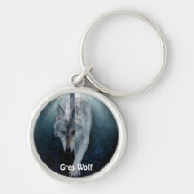 GRAUER TIMBERWOLF Gepäck Zug \ Keychain Schlüsselband