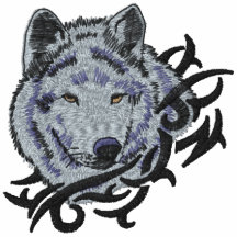 Grauer Wolf Besticktes Polo