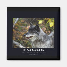 Grauer Wolf-motivierend Geschenke Kühlschrankmagnet