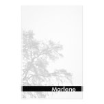Graues Baum-Silhouette-Briefpapier Druckpapier