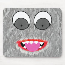 Graues Fäserchen-Monster Mousepads