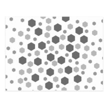 Graues Hexagon-Muster Postkarte