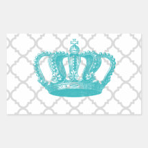 GRAUES QUATREFOIL MUSTER DER GIRLY AQUA-VINTAGEN K RECHRTECKAUFKLEBER