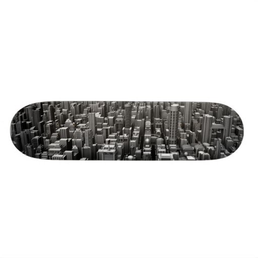 Graues Stadtbild Skateboarddecks