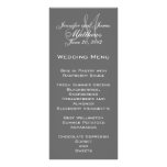 Graues Weiß-elegante Monogramm-Hochzeits-Menü-Kart Kartendruck