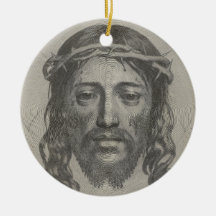 Graviertes Gesicht des Jesus Christus durch Claude Ornament