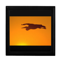 Great Blue Heron Sunset Trinket Box