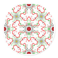 Great Dane Christmas pattern red Round Sticker