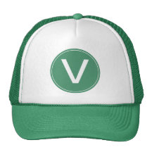 green circle monogram initial hat.