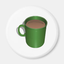 Green Coffee Cup Refrigerator Magnet