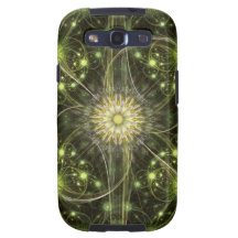 Green Daisy Flame Fraktal Galaxy S3 Etui
