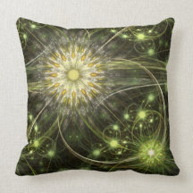Green Daisy Flame Fraktal Kissen