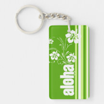Green Stripes; Striped; Aloha Key Chains