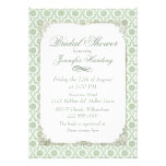 Green Vintage Shabby Bridal Tea Party Custom Invites