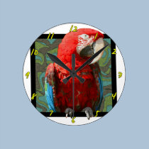 Greenwing Macaw-Kunst-Uhr wanduhren