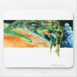 Gren Laternen, die in Raum fliegen mousepads