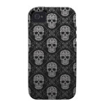 Grey and Black Sugar Skull Pattern Case-Mate iPhone 4 Case