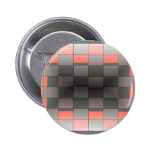 Grey and Orange Squares Trendy Geometric Button