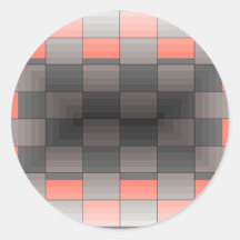 Grey and Orange Squares Trendy Geometric Stickers