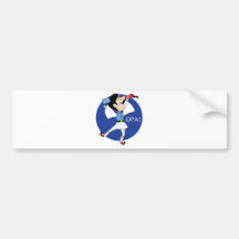 Grieche Evzone Tanzen mit Flagge OPA! Auto Sticker