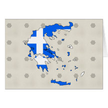 Griechenland-Flaggen-Karte Größengleich