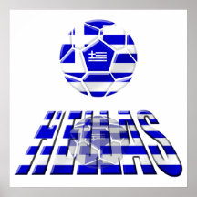 Griechenland-Fußball-Griechenland-Logo-Fußball-Ges Plakate