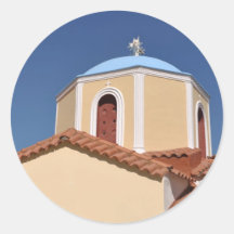 Griechische Kirche Runde Aufkleber