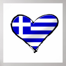 Griechische Liebe - i-Liebe Griechenland-Flaggen-L Posterdrucke