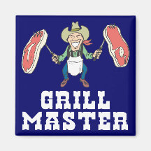Grill-Vorlagencowboy-Magnet Kühlschrankmagnet