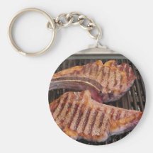 Grillen des Steak-Nahrungsmittelabendessens Schlüsselanhänger