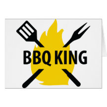 GRILLEN König mit Flammenikone Karte