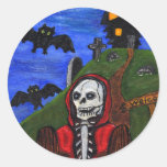 Grimmiges Sensenmann-Skelett schlägt Friedhof Sticker