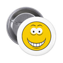 Grinsender gelber Smiley Anstecknadel