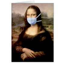 Grippe-Saison Mona Lisa mit Maske Karten