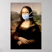 Grippe-Saison Mona Lisa mit Maske Plakatdruck