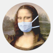 Grippe-Saison Mona Lisa mit Maske Sticker