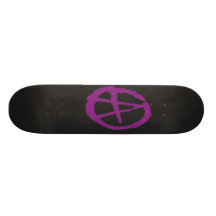 Grobes Purlpe u. schwarze Anarchie-Skateboard-Plat Personalisiertes Skateboarddeck